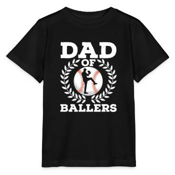 Dad Of Ballers Baseball Father - Stanley/Stella Kinder T-Shirt MINI CREATOR  - Schwarz - Vorne - Mikhail (115cm)