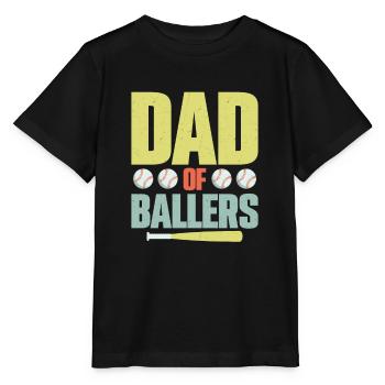 Dad Of Ballers Father Baseball - Stanley/Stella Kinder T-Shirt MINI CREATOR  - Schwarz - Vorne - Mikhail (115cm)