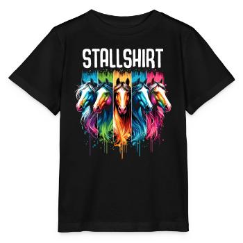 Pferde Stall Geschenk Gbeurtstag Reiten - Stanley/Stella Kinder T-Shirt MINI CREATOR  - Schwarz - Vorne - Mikhail (115cm)