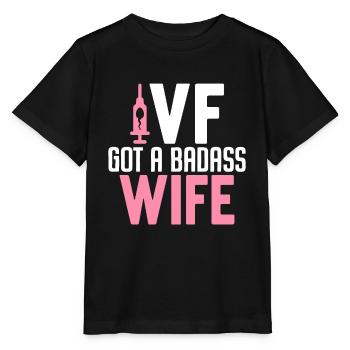 FIV a une femme badass Drôle Récupération d’ovules FIV - T-shirt bio MINI CREATOR Stanley/Stella Enfant - noir - Devant - Mikhail (115cm)