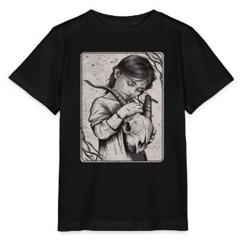 Verborgene Dunkelheit – Mädchen mit Dämonenschädel - Stanley/Stella Kinder T-Shirt MINI CREATOR  - Schwarz - Vorne - Mikhail (115cm)
