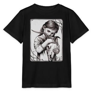 Hidden Darkness – Girl with Demon Skull - Stanley/Stella MINI CREATOR Kids’ T-Shirt - black - Front - Mikhail (115cm)