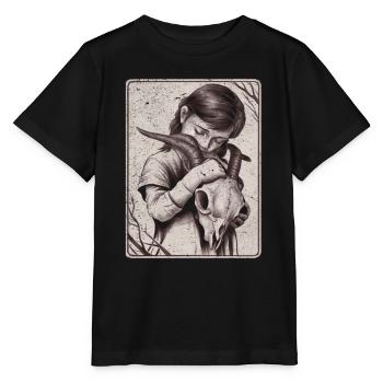 Hidden Darkness – Girl with Demon Skull - Stanley/Stella MINI CREATOR Kids’ T-Shirt - black - Front - Mikhail (115cm)