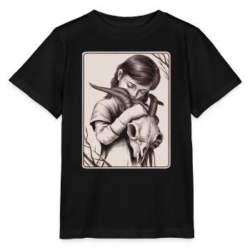 Hidden Darkness – Girl with Demon Skull - Stanley/Stella MINI CREATOR Kids’ T-Shirt - black - Front - Mikhail (115cm)