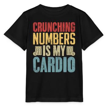 Crunching Numbers Is My Cardio Retro Funny - Stanley/Stella MINI CREATOR Kids’ T-Shirt - black - Front - Mikhail (115cm)
