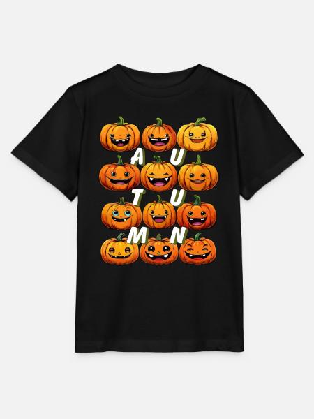 HERBST KÜRBIS - Stanley/Stella Kinder T-Shirt MINI CREATOR  - Schwarz