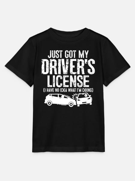 Ik heb net mijn rijbewijs gekregen, grappige vergunning chauffeur - Stanley/Stella Kinder-T-shirt MINI CREATOR  - zwart
