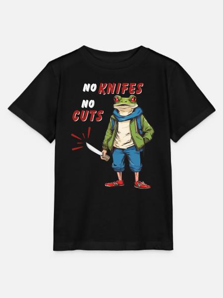 NO KNIVES NO CUTS - Stanley/Stella Kinder T-Shirt MINI CREATOR - Schwarz