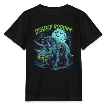 Zombie Triceratops – Rugissement mortel pour les amateurs de dinosaures - T-shirt bio MINI CREATOR Stanley/Stella Enfant - noir - Devant - Mikhail (115cm)