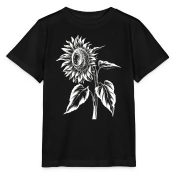 Sonnenblume Blume Botanisch Vintage Kunst Blumen - Stanley/Stella Kinder T-Shirt MINI CREATOR  - Schwarz - Vorne - Mikhail (115cm)