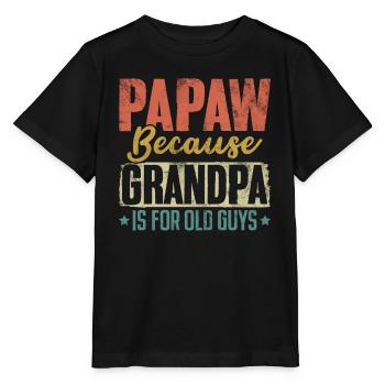 Papa weil Opa für alte Kerle retro lustig ist - Stanley/Stella Kinder T-Shirt MINI CREATOR  - Schwarz - Vorne - Mikhail (115cm)