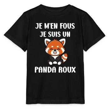 Panda roux - T-shirt bio MINI CREATOR Stanley/Stella Enfant - noir - Devant - Mikhail (115cm)
