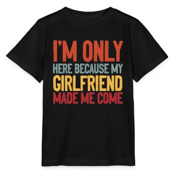Je suis ici parce que ma copine m’a fait jouir drôle - T-shirt bio MINI CREATOR Stanley/Stella Enfant - noir - Devant - Mikhail (115cm)