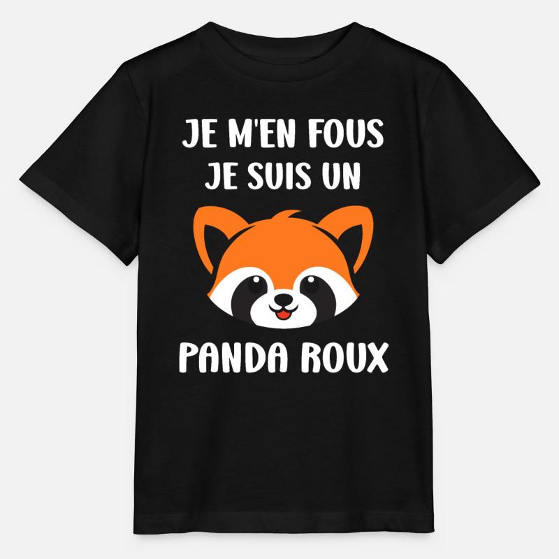Panda roux - T-shirt bio MINI CREATOR Stanley/Stella Enfant - noir