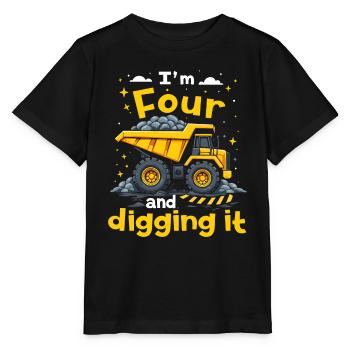 J’ai 4 ans et j’ai 4 ans - T-shirt bio MINI CREATOR Stanley/Stella Enfant - noir - Devant - Mikhail (115cm)