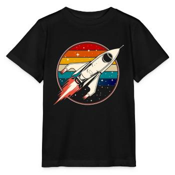 Retro Rocket Space Ship Vintage - Stanley/Stella MINI CREATOR Kids’ T-Shirt - black - Front - Mikhail (115cm)