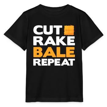 cut rake bale repeat Design for a worker of baling - Stanley/Stella MINI CREATOR Kids’ T-Shirt - black - Front - Mikhail (115cm)