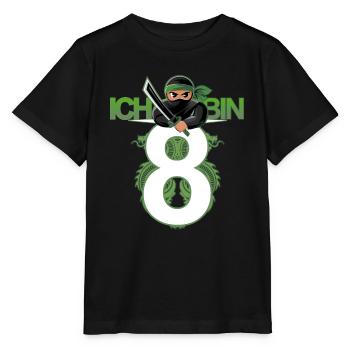 8. Geburtstag Ninja Kostüm 8 Jahre alt Junge - Stanley/Stella Kinder T-Shirt MINI CREATOR  - Schwarz - Vorne - Mikhail (115cm)