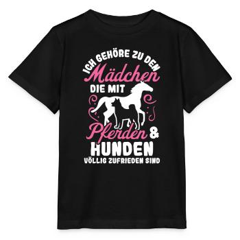 Moi qui suis entièrement satisfait des chevaux et des chiens - T-shirt bio MINI CREATOR Stanley/Stella Enfant - noir - Devant - Mikhail (115cm)