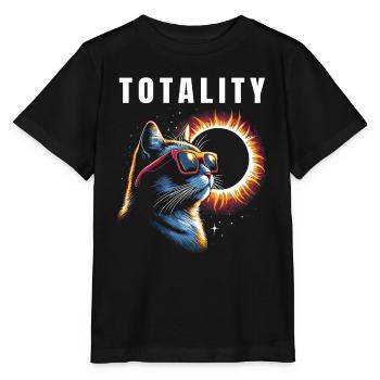 Éclipse Solaire Totale Totalité Cat - T-shirt bio MINI CREATOR Stanley/Stella Enfant - noir - Devant - Mikhail (115cm)
