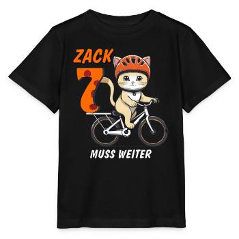 CAT BICYCLE MUST CONTINUE TO SIT ZACK SIEBEN - Stanley/Stella MINI CREATOR Kids’ T-Shirt - black - Front - Mikhail (115cm)