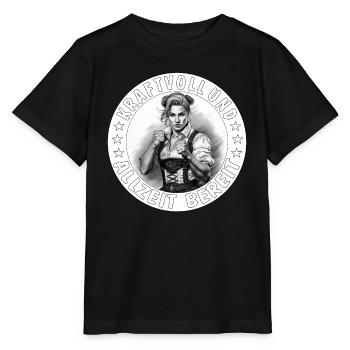 WOMAN POWERFUL AND ALWAYS READY - Stanley/Stella MINI CREATOR Kids’ T-Shirt - black - Front - Mikhail (115cm)