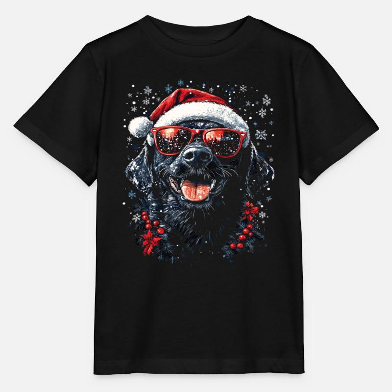 Labrador Noir Noël - T-shirt bio MINI CREATOR Stanley/Stella Enfant - noir