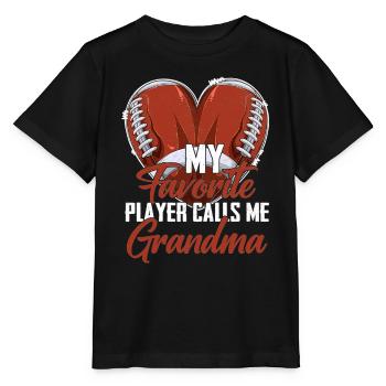 My Favorite Player Calls Me Grandma Football - Stanley/Stella Kinder T-Shirt MINI CREATOR  - Schwarz - Vorne - Mikhail (115cm)