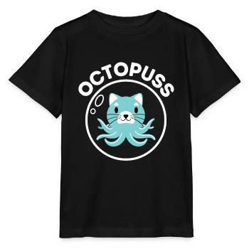 Funny Cat Pun - Stanley/Stella MINI CREATOR Kids’ T-Shirt - black - Front - Mikhail (115cm)
