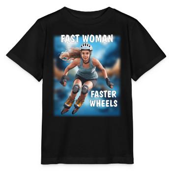 FEMME RAPIDE, ROUES PLUS RAPIDES - T-shirt bio MINI CREATOR Stanley/Stella Enfant - noir - Devant - Mikhail (115cm)