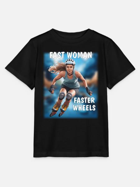 FAST WOMAN, FASTER WHEELS - Stanley/Stella Kinder T-Shirt MINI CREATOR - Schwarz