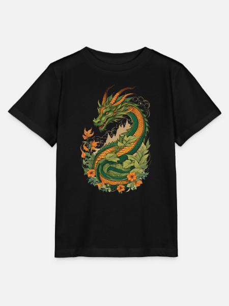 Mystischer Garten der Drachen - Stanley/Stella Kinder T-Shirt MINI CREATOR  - Schwarz