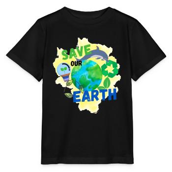 Save Our Earth - Stanley/Stella MINI CREATOR Kids’ T-Shirt - black - Front - Mikhail (115cm)