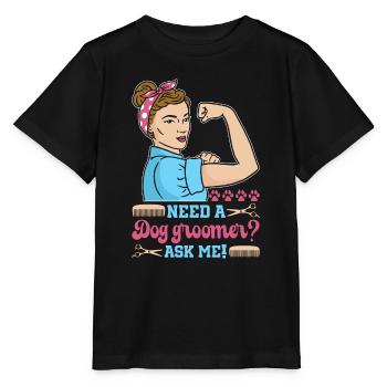 Hundegruamwelpen Haustier -Pflege -Job Salon - Stanley/Stella Kinder T-Shirt MINI CREATOR  - Schwarz - Vorne - Mikhail (115cm)
