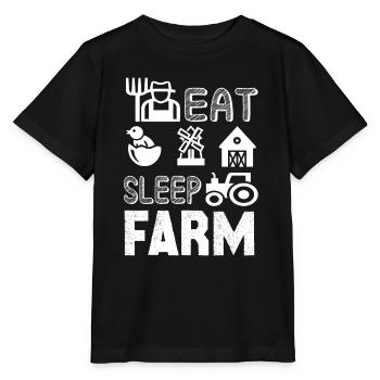 Farmer Eat Sleep Farm - Stanley/Stella MINI CREATOR Kids’ T-Shirt - black - Front - Mikhail (115cm)