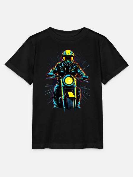 Neon-Motorradfahrer - Stanley/Stella Kinder T-Shirt MINI CREATOR - Schwarz