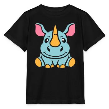 rhinoceros - Stanley/Stella MINI CREATOR Kids’ T-Shirt - black - Front - Mikhail (115cm)