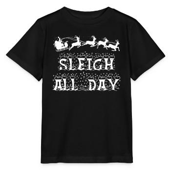 Christmas Sleigh All Day - Stanley/Stella MINI CREATOR Kids’ T-Shirt - black - Front - Mikhail (115cm)