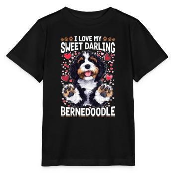 Bernedoodle Dog Breed I Love My Sweet Darling - Stanley/Stella Kinder T-Shirt MINI CREATOR  - Schwarz - Vorne - Mikhail (115cm)