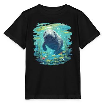 Seekuh Manatees Manatee - Stanley/Stella MINI CREATOR Kids’ T-Shirt - black - Front - Mikhail (115cm)