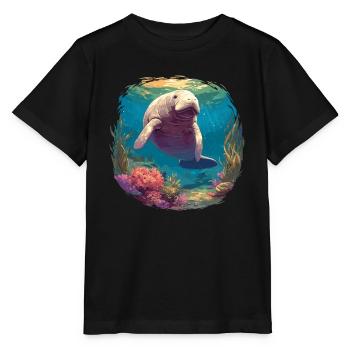 Seekuh Manatees Manatee - Stanley/Stella MINI CREATOR Kids’ T-Shirt - black - Front - Mikhail (115cm)