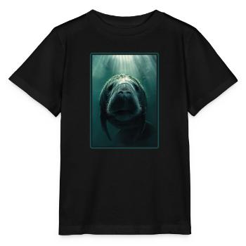 Seekuh Manatees Manatee - Stanley/Stella MINI CREATOR Kids’ T-Shirt - black - Front - Mikhail (115cm)