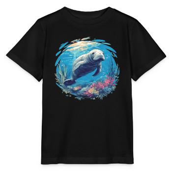 Seekuh Manatees Manatee - Stanley/Stella MINI CREATOR Kids’ T-Shirt - black - Front - Mikhail (115cm)
