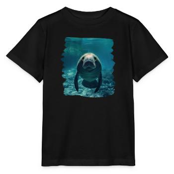Seekuh Manatees Manatee - Stanley/Stella MINI CREATOR Kids’ T-Shirt - black - Front - Mikhail (115cm)