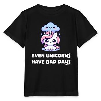 even unicorns have bad days - Stanley/Stella Kinder T-Shirt MINI CREATOR  - Schwarz - Vorne - Mikhail (115cm)