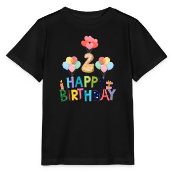 Happy Birthday 2nd Birthday - Stanley/Stella MINI CREATOR Kids’ T-Shirt - black - Front - Mikhail (115cm)