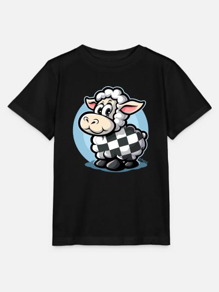Karomuster mit süßem Cartoon-Schaf - Stanley/Stella Kinder T-Shirt MINI CREATOR - Schwarz