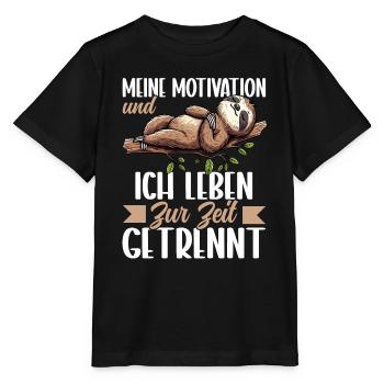 Ma motivation et moi vivons actuellement séparément - T-shirt bio MINI CREATOR Stanley/Stella Enfant - noir - Devant - Mikhail (115cm)