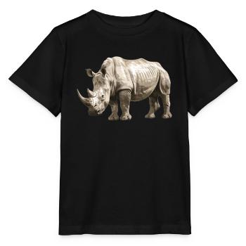 Rhino Nashörner Nashorn - Stanley/Stella Kinder T-Shirt MINI CREATOR  - Schwarz - Vorne - Mikhail (115cm)