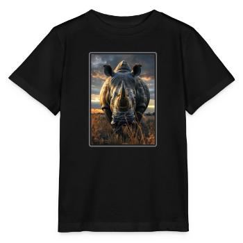 Rhino Nashörner Nashorn - Stanley/Stella Kinder T-Shirt MINI CREATOR  - Schwarz - Vorne - Mikhail (115cm)